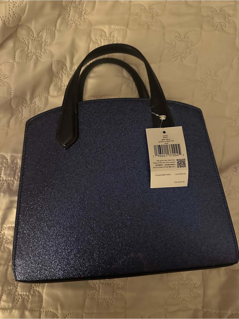 Women's Kate spade Metallic Blue Top-Handle Bag- comes with a crossbody strap